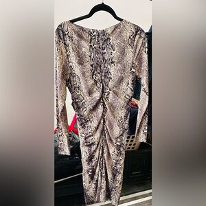 Philosophy Republic Clothing Snakeskin Ruched Dress (Size L) 🐍